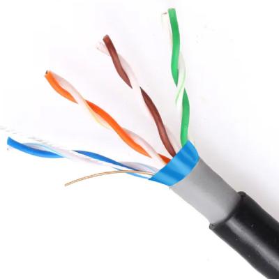 0.515mm Copper Solid Outdoor Black PE PVC Cable IEC61a156-5 CAT5E FTP 24AWG