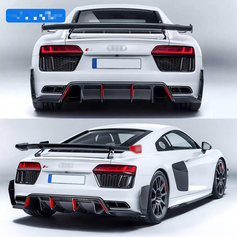 Dry Carbon Audi R8 Body Kit 2016-2018 Front Lip Side Skirts Auto Body Kit