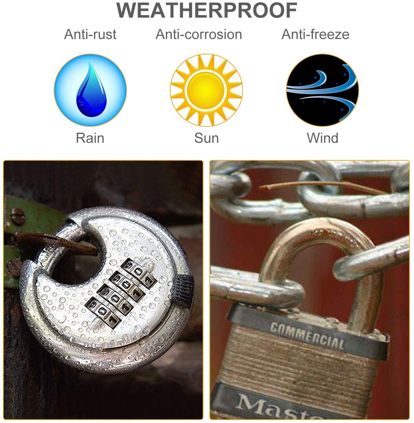 Rustproof на открытом воздухе замок диск 4 цифровых комбинаций с затвердетыми сережками Padlock