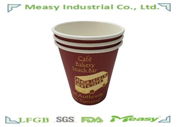 10 Oz 330ml Disposable Coffee Paper Cups In Cafe Shop , Platic Lid