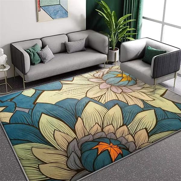 100*180cm Flower Crystal Velvet Floor Carpets For Sofa Bedroom And Living Room