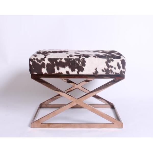 Living room cross legs stainless steel ottoman stool foot set ottoman stool