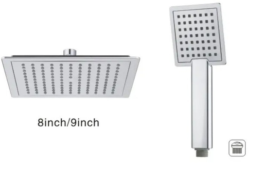 5 квадратный пластиковый душ с хромным водосберегающим ручным душем