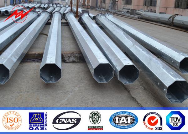 20M 20KN Afrian Anchor Bolt Type Steel Transmission Pole With 2.5mm - 30mm Bare Thickness