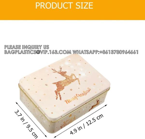 Tin Boxes Mixed Patterns Holiday Tinplate Boxes Greeting Gift Card Holder Metal Decorative Boxes Christmas Cookie Tin