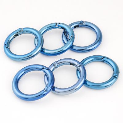 Zinc Alloy O Gate Ring Keychain Openable Circle Carabiner Snap Clip Hook Metal Spring Snap Hook