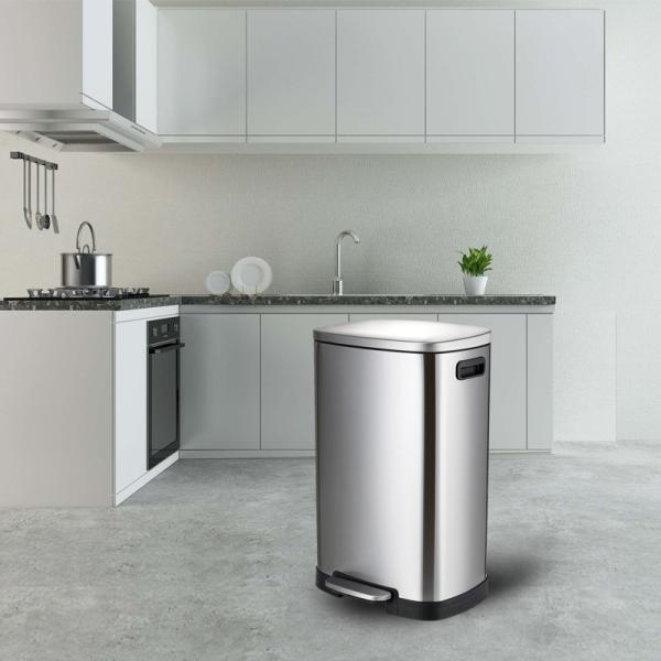 ODM Stainless Steel 13 Gallon Trash Can Removable Inner Buckets