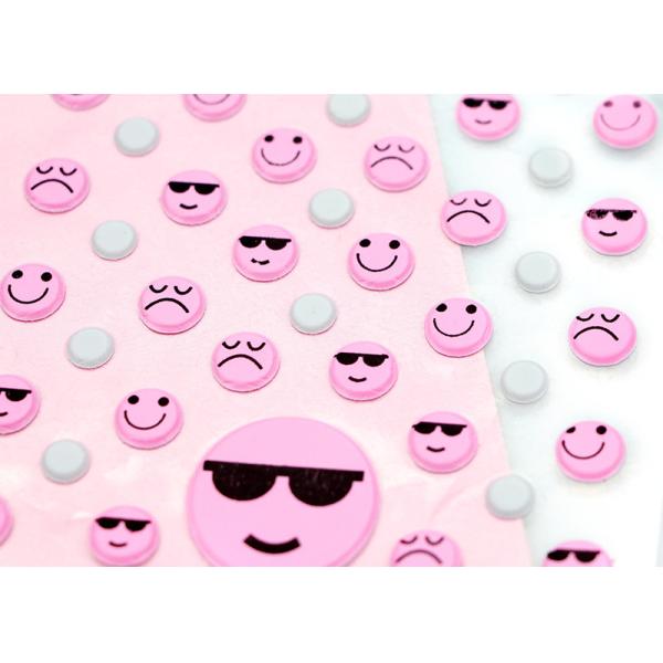 Happy face 3D embossing puffy sticker kids sticker printing for promotional gifts