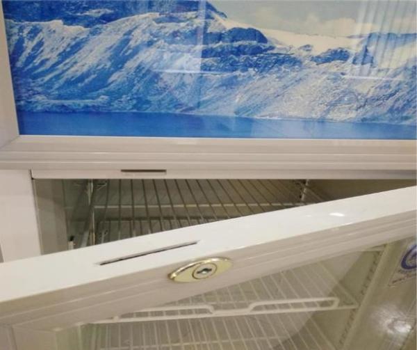 298L vertical double door double temperature display beverage cooler/beverage showcase/commercial fridge