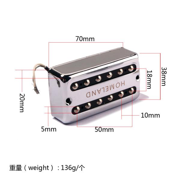 Chrome Guitar Pickup Set Metal Humbucker Dual Coill Pickup Alnico 5 For Gretsch Guitar