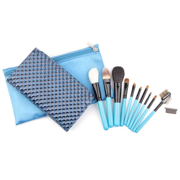 Travel Size Soft OEM Cosmetic Makeup Brush Set With Cosmetic Case