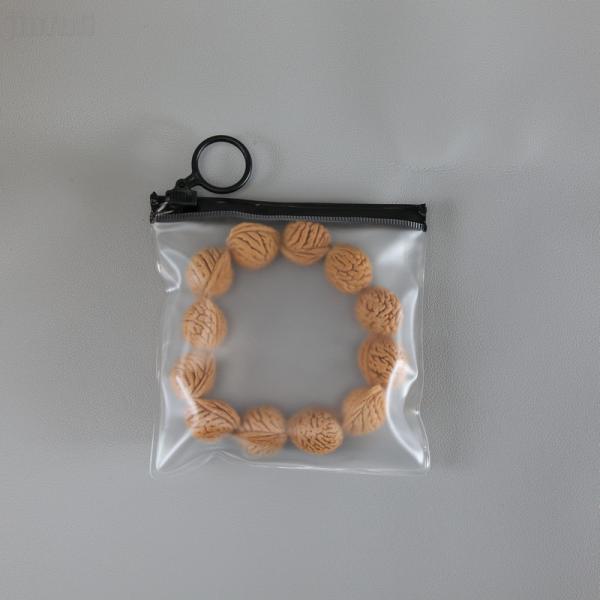 Sacs à fermeture à glissière pour bijoux imperméables transparents et noirs