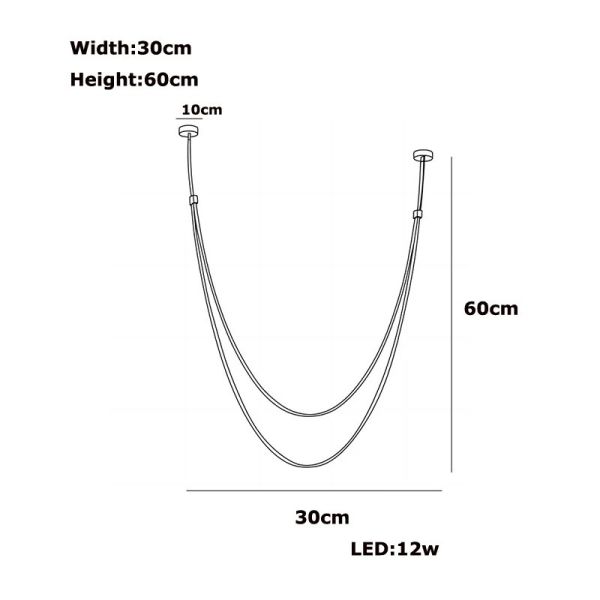 Dimmable LED Fexible Brown Black Leather Belt Chandelier (WH-NC-132)