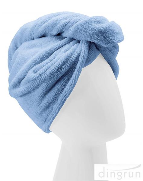 Custom Wholesale Fast Dry Absorbent Wrapped Twist Microfiber Hair Turban Towel with Buttons