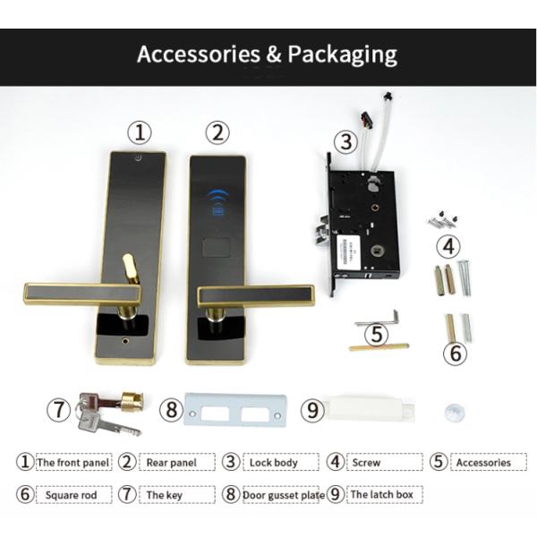 Zinc Alloy Rfid Card Reader Door Lock , Wireless Electric Door Lock 300*75mm Panel Size