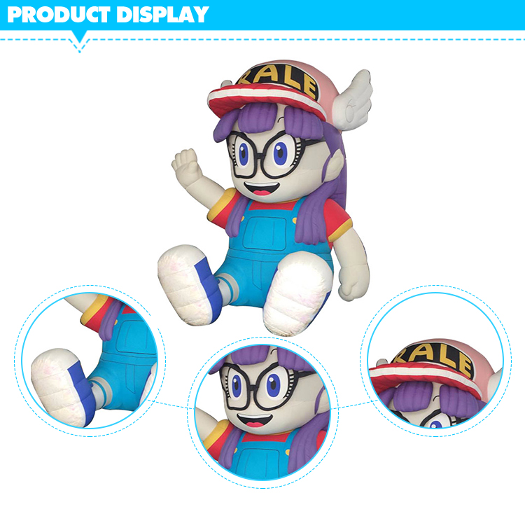 Inflatable PVC Cartoon Girl Mascot Advertising Customizable Outdoor Kids Character
