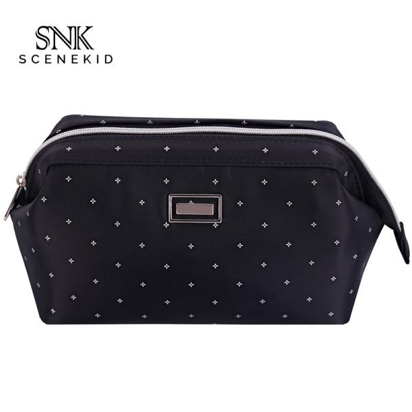 Waterproof Fashion Black Polyester Cosmetic Bag