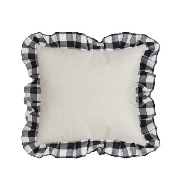 Double Sided Sublimation Pillow Case Blanks Printed Plaid Cotton Linen Sublimation Pillow Cover