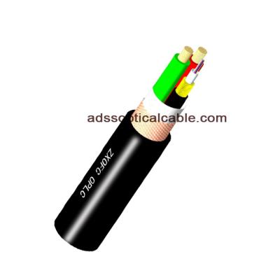 6 Core OPLC Hybrid Fiber Optic Cable , Composite Low Voltage Outdoor Cable G652D