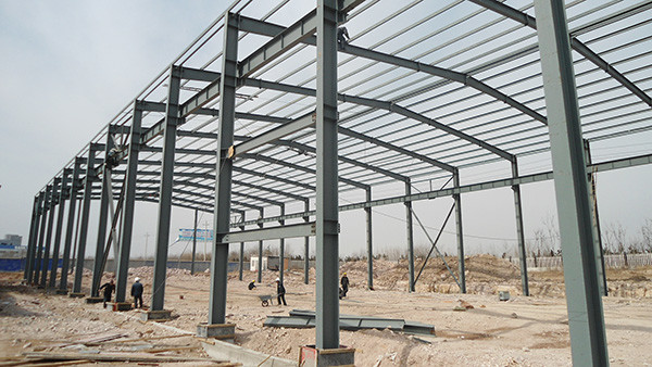 Galvanized Steel Frame Prefab Building , Prefabricated Metal Workshop Buildings