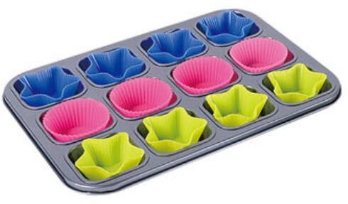 Kitchen Accessories Carbon steel BSCI/LFGB/SGS/CE nordic ware bakeware cake paper cups mini muffin pan