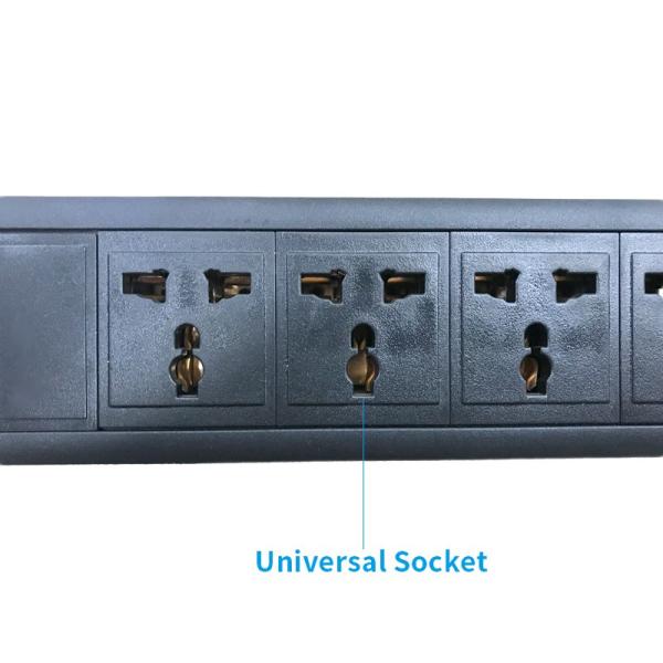 Longueur de câble industrielle de prise de Shell BS 10A d'alliage d'aluminium de prise de puissance de PDU 2m