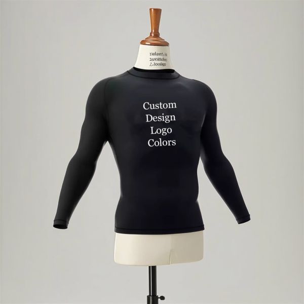 220 gsm Fully Sublimation Judo BJJ Rash Guards Long Sleeve For Martial Arts
