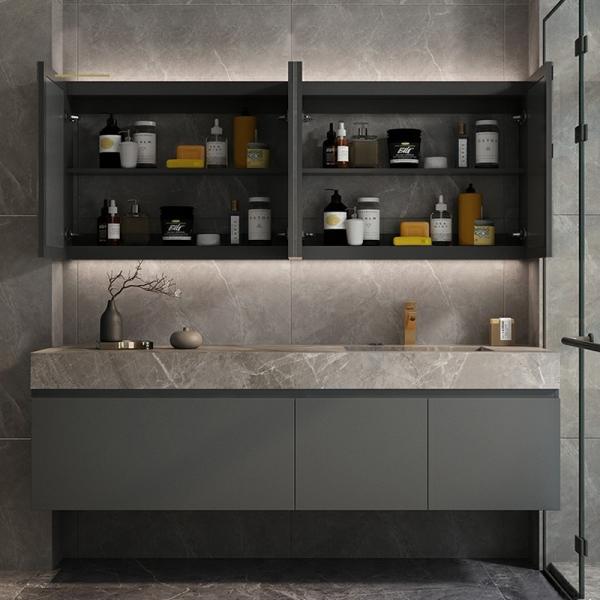 Particleboard Carcase Modern Style Custom Bathroom Vanity Set for High End