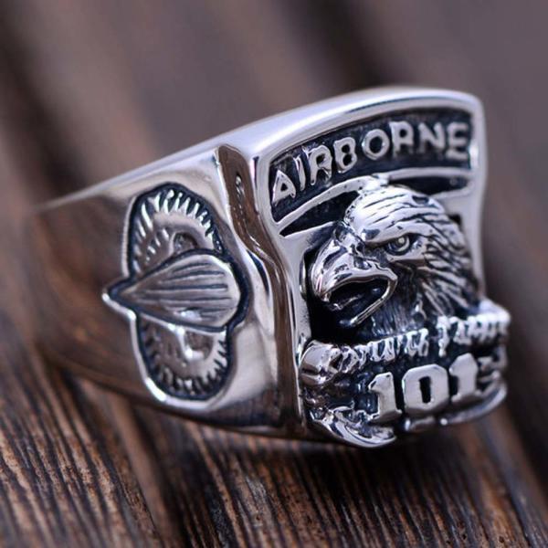 Retro Jewelry 925 Sterling Silver Engraved US Army Eagle Style Men Ring (XH052370)