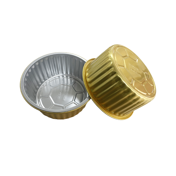 Pulp Moulding Process Rectangular Aluminum Foil Food Container with Colorful Design