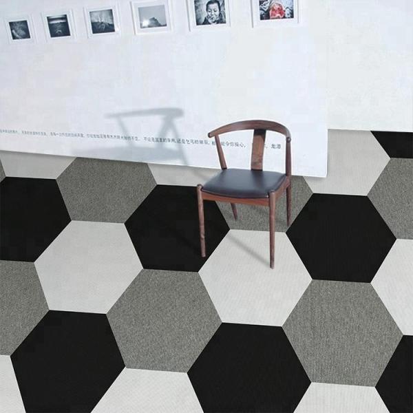 Hexagon Commercial 100%SD Nylon Carpet Tile Floor Carpet Machine Tufted for Durability