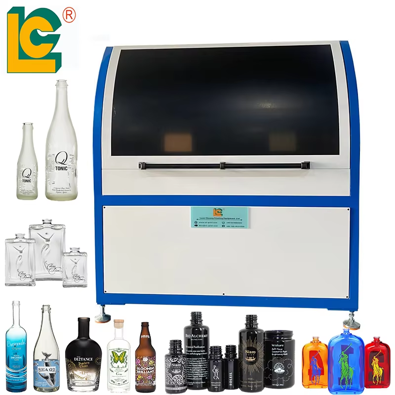 Automatic screen printing machine for glass bottle