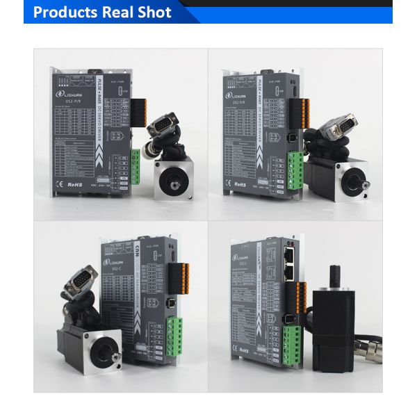 Lichuan DC Servo Motor Drivers Kit DS2-10P/R/C/E Low Voltage 100W 0.32N.m 24/48V 3.7/6.5A 3000RPM IP65