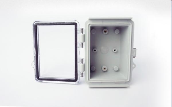 120x90x70mm Hinged Cover Stainless Steel Latch Waterproof Plastic Enclosure Includes Mounting Plate and Wall Bracket