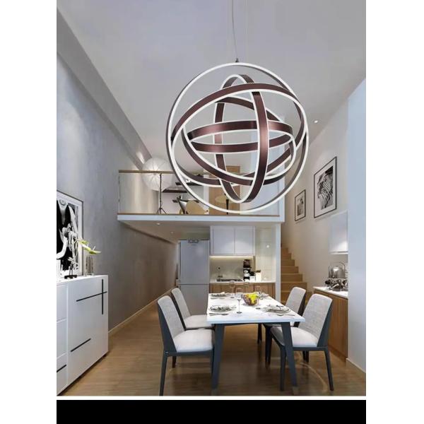LED Hotel Lobby Chandelier with Creative Multiple Ring Combination and Nordic Style