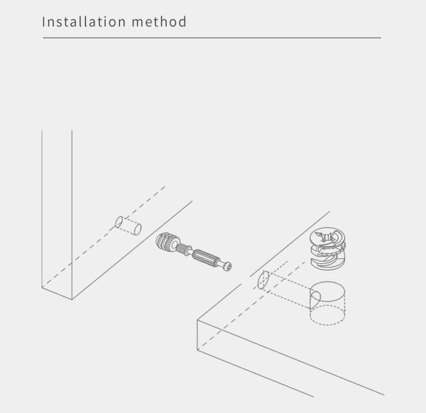 32 mm Minifix de aço para espalhamento de parafusos com dowel, fixação de móveis para móveis Rta
