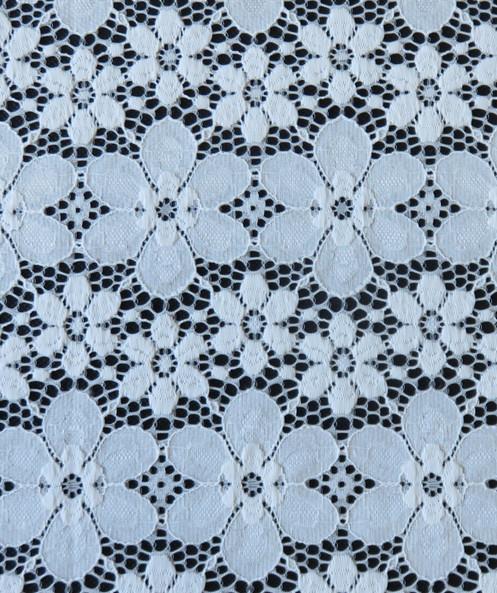 Nylon Spandex Elastic Blue Floral Lace Fabric Trim For Lady Garment