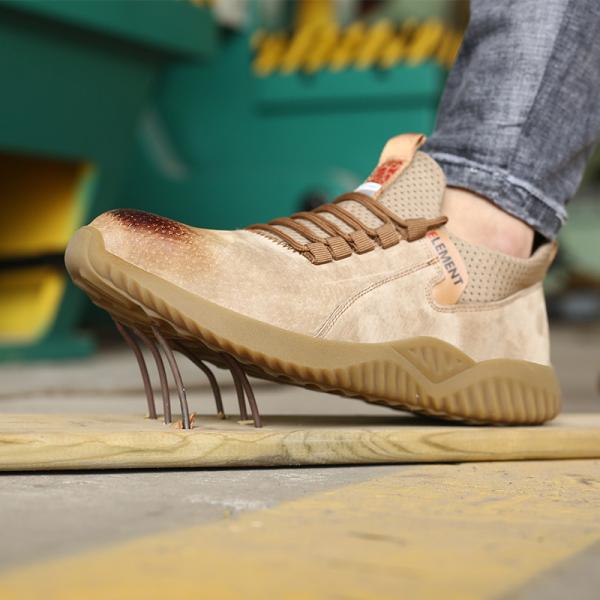 Shengjie OEM мужская мода водонепроницаемая износостойкая рабочая обувь нескользящая коричневая рабочая стальная защитная обувь