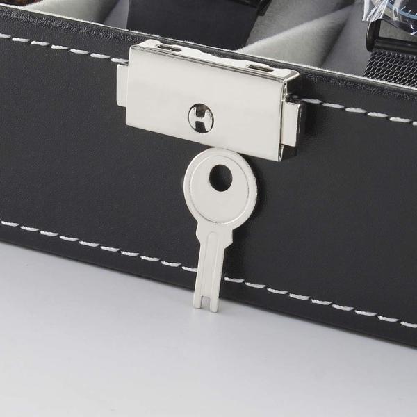 NEX 6 Slots Watch Box Organizer for Men, Black Watch Holder Stand Display Storage Case