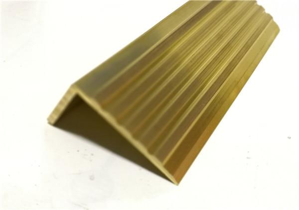 SGS L Shape Non Slip Stair Edging , HPB58-3 Brass Tracks Stair Nosing