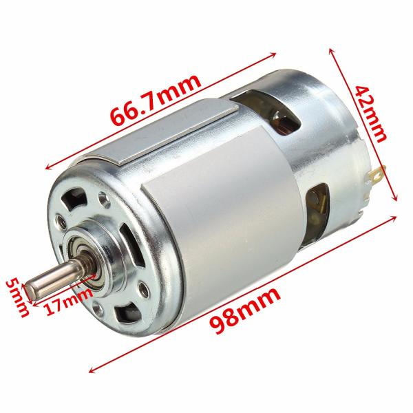Faradyi Long-life High-speed High-torque 775 Brushed Motor 6000RPM Replaceable Carbon Brush 24V DC Motor