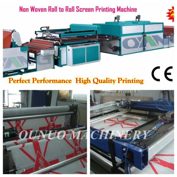 Automatic double color non woven fabric roll to roll screen printing machine , 1500m/hour