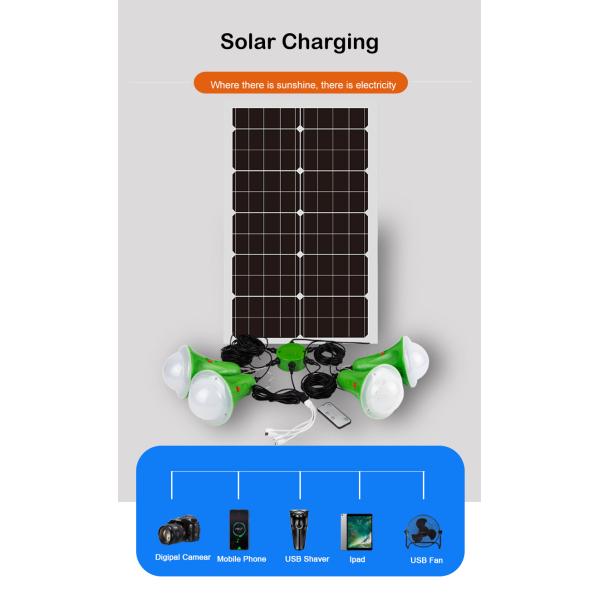 Iluminación casera solar al aire libre con el techo interior del jardín del bulbo