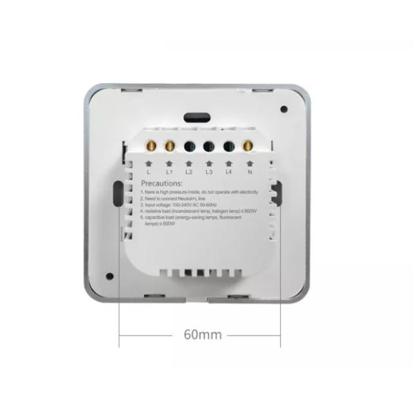 UK UN Standard 2 gang WiFi Curved surface switch With Anual Touch Control/APP control/AI voice control