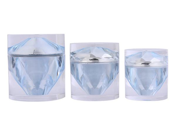 Hot Stamping 15g Face Cream Jars Diamond Acrylic Cosmetic Packaging