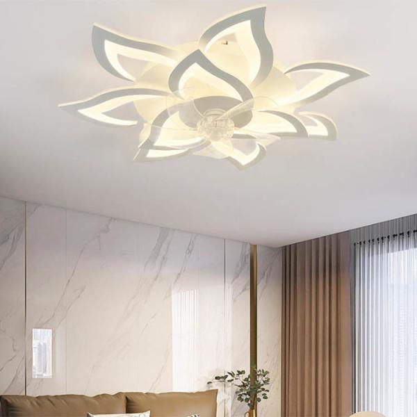 Modern Home 36-60W LED Smart Electric Ceiling Fan with Light Iron Body Pure Copper Motor