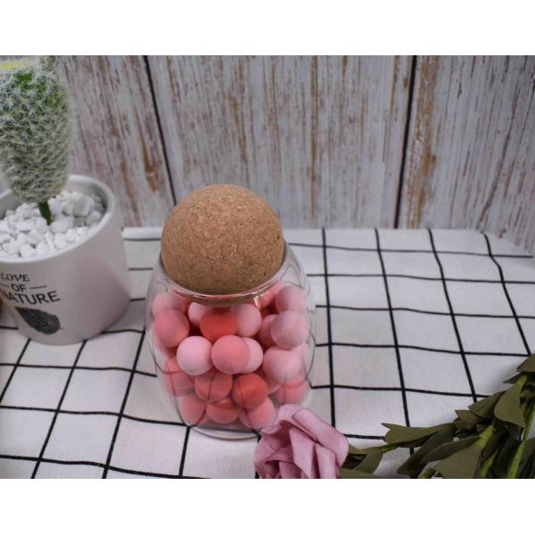 Airtight Seal Cork Ball Lid Stopper Dia 40mm For Glass Jar