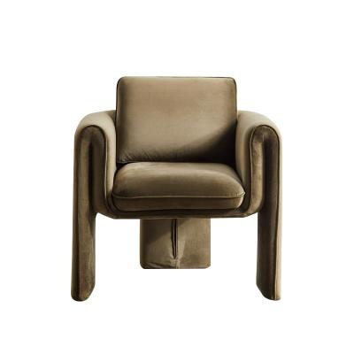 Single 75*82*70cm Beige Velvet Armchair Living Room Sofa