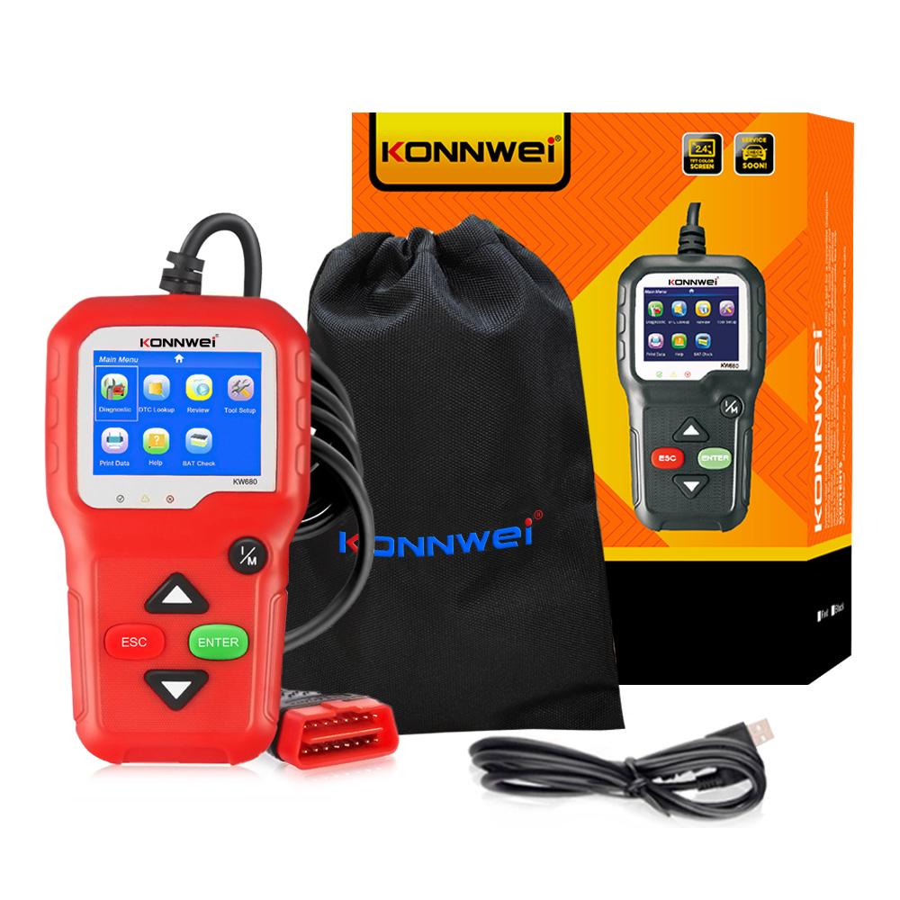 Инструмент KONNWEI KW680 датчика O2его кода недостатка OBD2 автоматический диагностический с экраном 2.4inch LCD