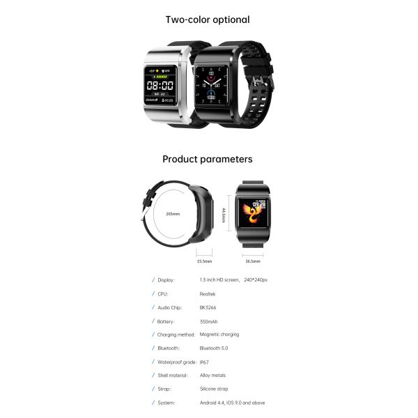Eraysun 2 in 1 Bt Calling Smart Watches Waterproof Reioj Smart Watch With Earbuds Touch Screen Tws Earbuds Earphone